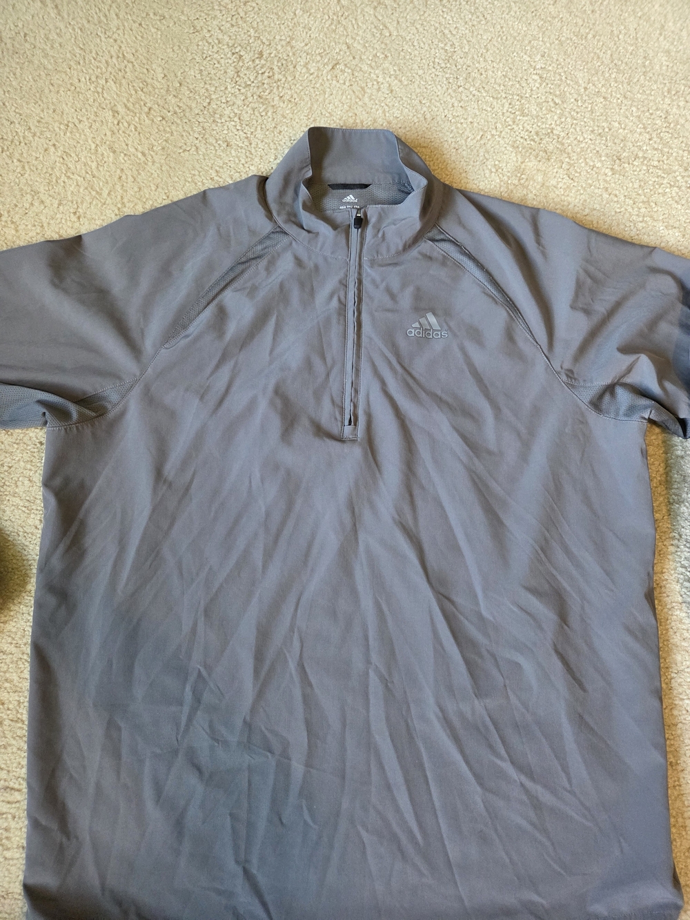 Adidas Men’s Gray Windbreaker Quarter-Zip Jacket Size M